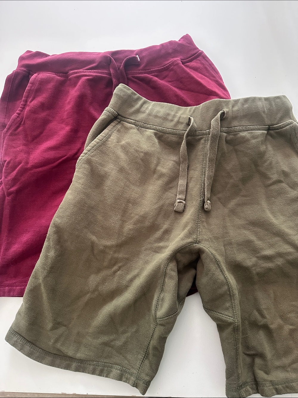 Men’s Stretch Drawstring Shorts - Olive & Maroon (large)